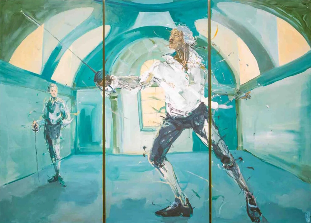 Triptych 'La Salle du Temps' from the series 'Joseph De Bologne or The Knight of Saint-Georges', 2024.
