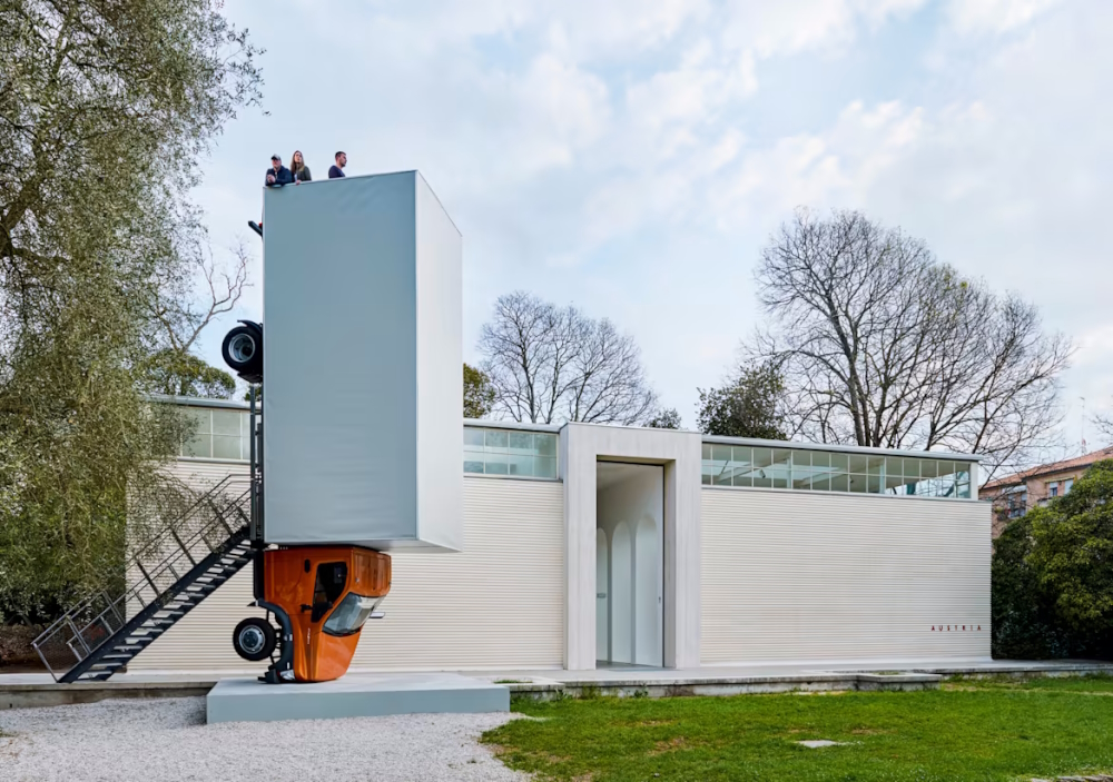 'Stand quiet and look out over the Mediterranean Sea' (mixed media, performed by the public): Austrian Pavilion, 57th International Art Exhibition, La Biennale di Venezia, Italy, 2017.