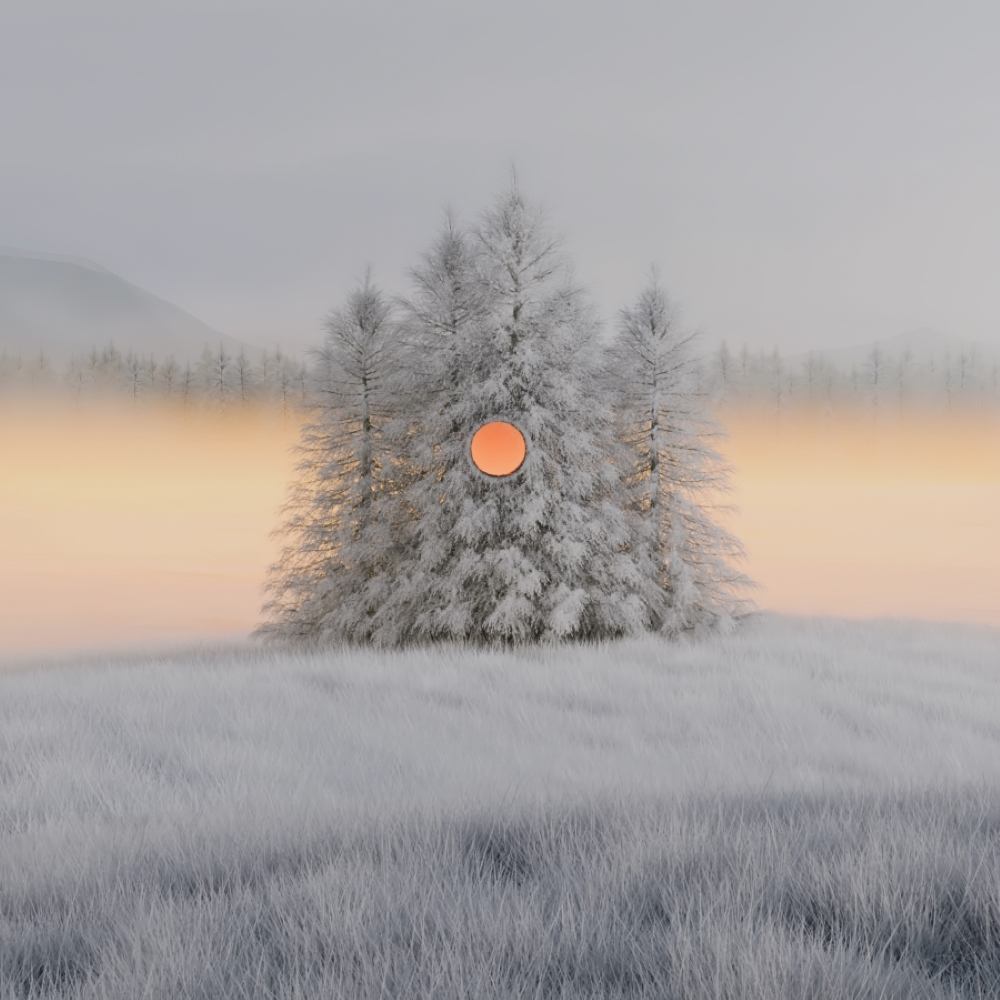 'The Circle'-series: still from „a meditative animated, calming short film where a brilliant orange orb shape-shifts through time“ (thisiscolossal.com).