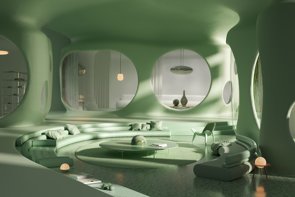 ‚Pistachio‘ dealt with more public space of a house that is surrounded by capsule rooms.