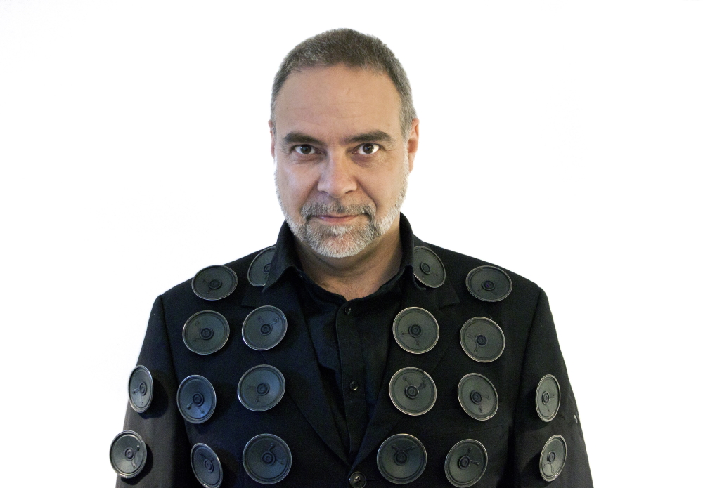 Hakan Lidbo with loudspeaker suit