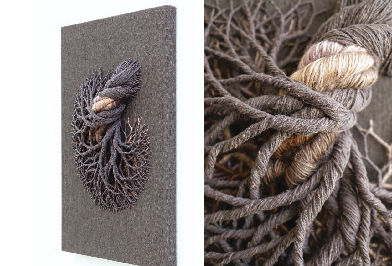 CICLOTRAMA 192 (superstrato), 2020: cotton and wool threads on canvas (60 cm x 40 cm).