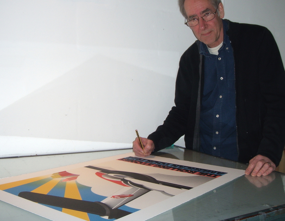 John Pasche signing a print
