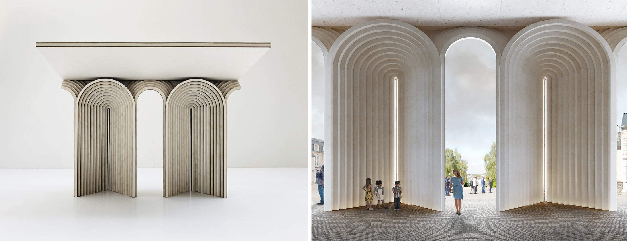 The Gallery at Saint Maurice Cathedral in Angers/France: architectural models.