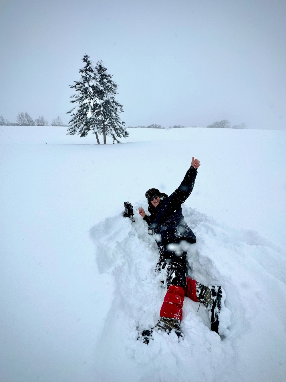 Michael Kenna taking pictures in Hokkaido (Japan) on February 5th, 2023