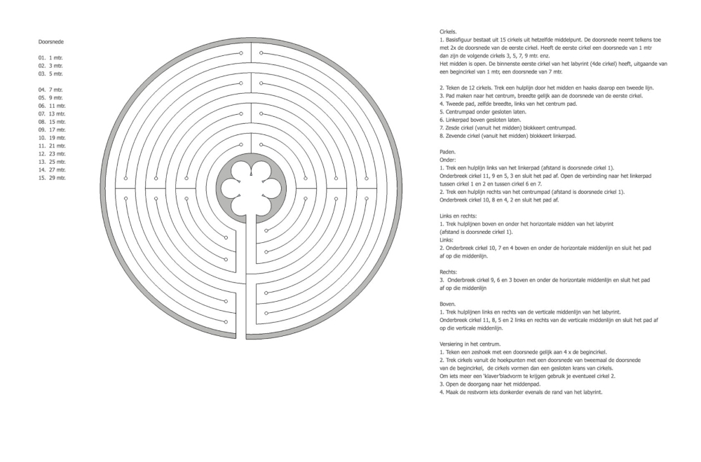 Construction sketch for Labyrinth of Chartres