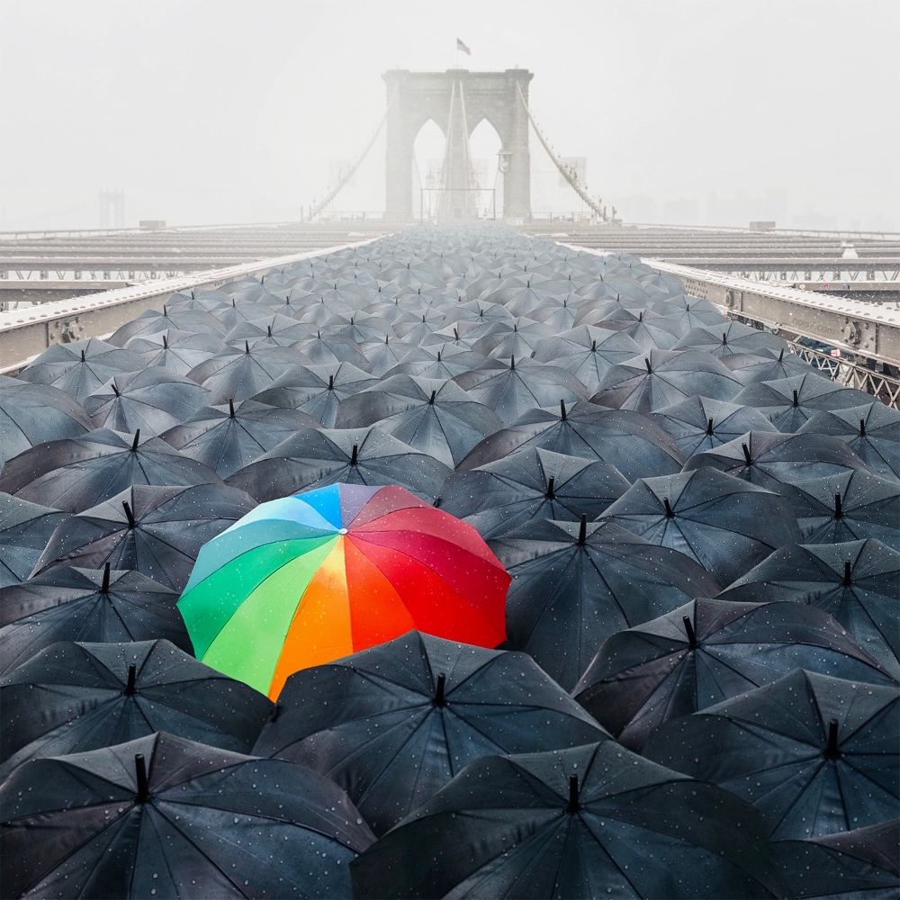 Rainbow Umbrella (Brooklyn Bridge, New York City)