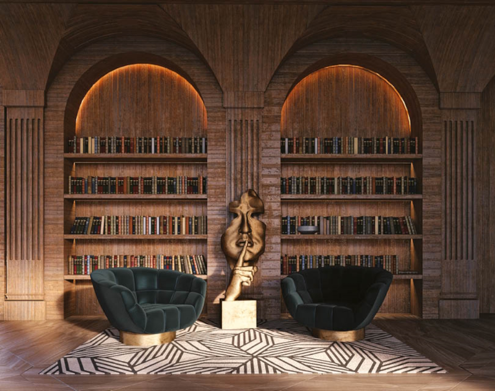 Library of the Villa M in Riyadh.