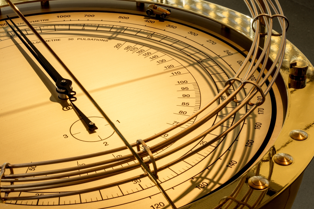 Musée Atelier Audemars Piguet in Le Brassus. Switzerland: Chronograph detail.