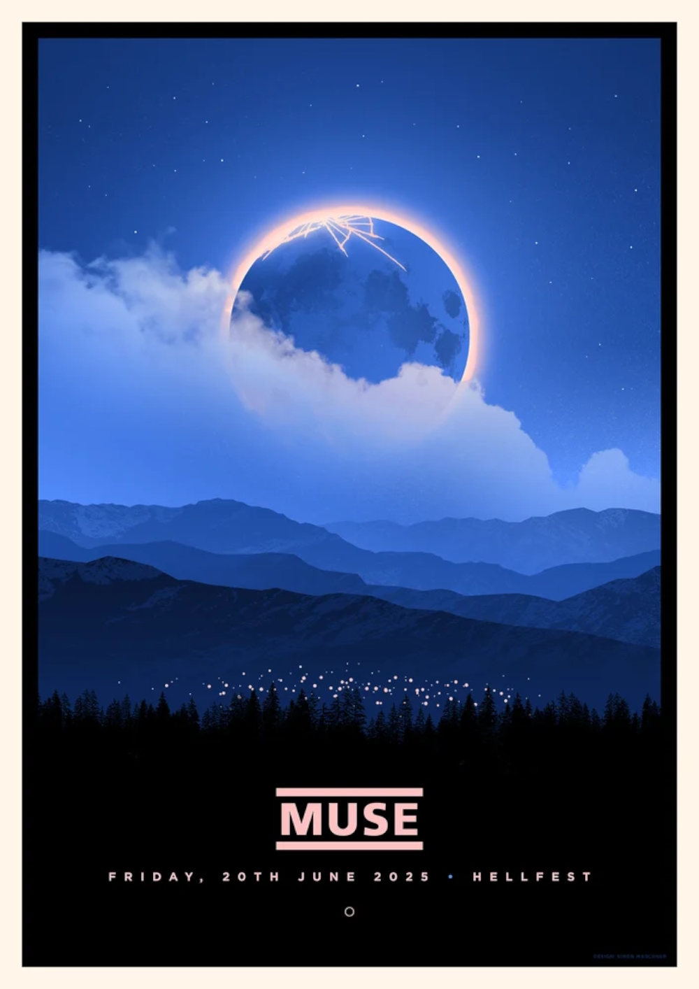 Muse @ Hellfest 2025. 6 colour screenprint on metallic white paper 59,4 x 42cm (DinA2). Limited Online Edition of 34 signed & numbered