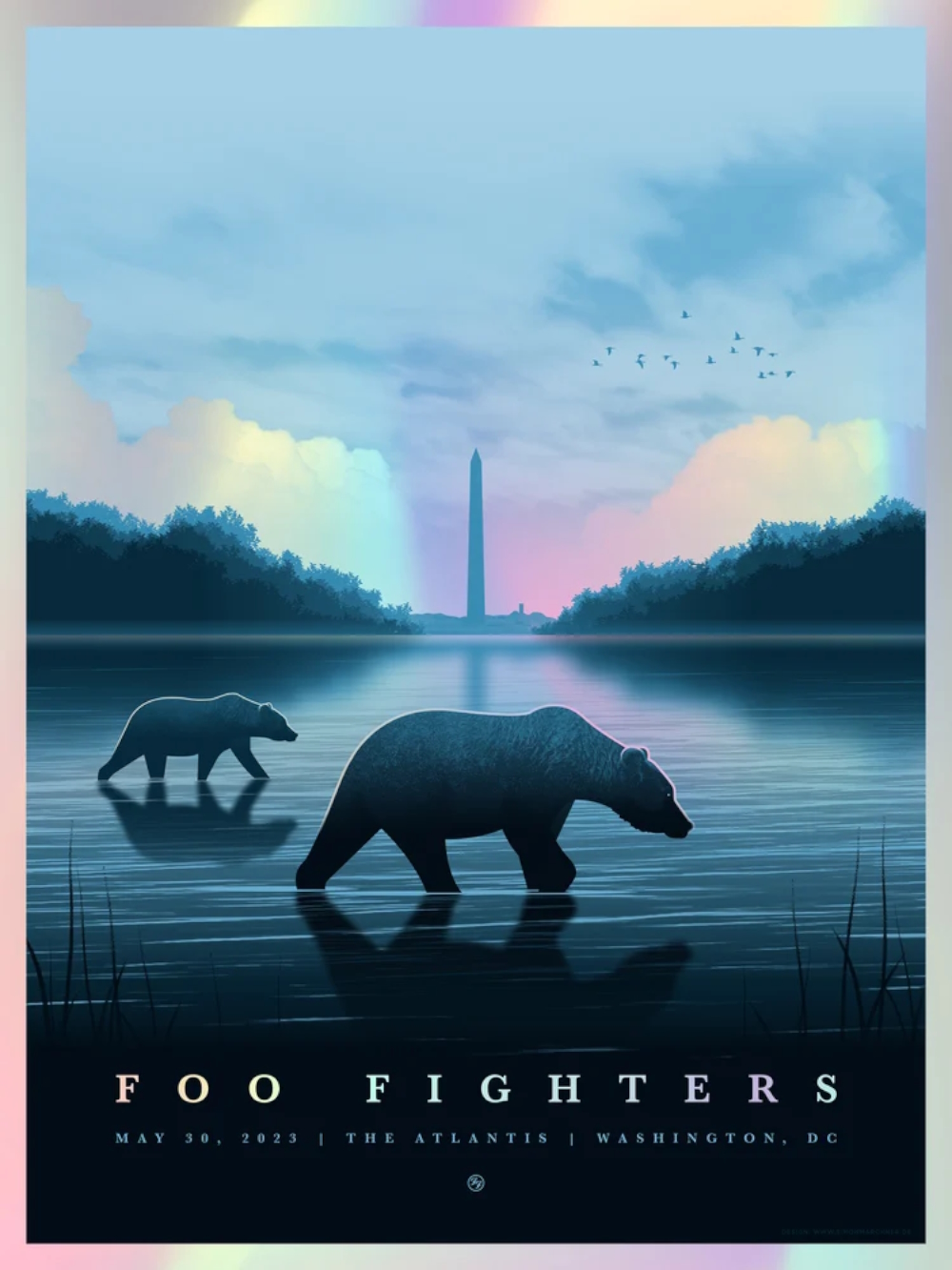 Foo Fighters @ The Atlantis, Washington DC. Client: Foo Fighters. Type: Illustration | Screenprint. Year: 2023