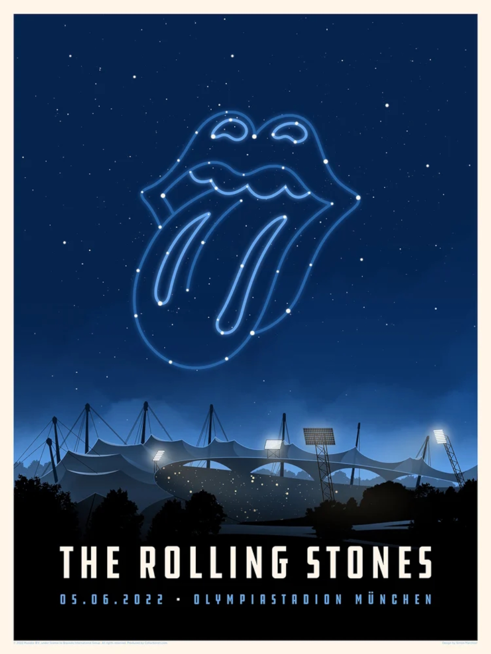 The Rolling Stones @ Olympiastadion Munich. Client: The Rolling Stones / Collectionzz. Type: Illustration | Lithograph. Year: 2022