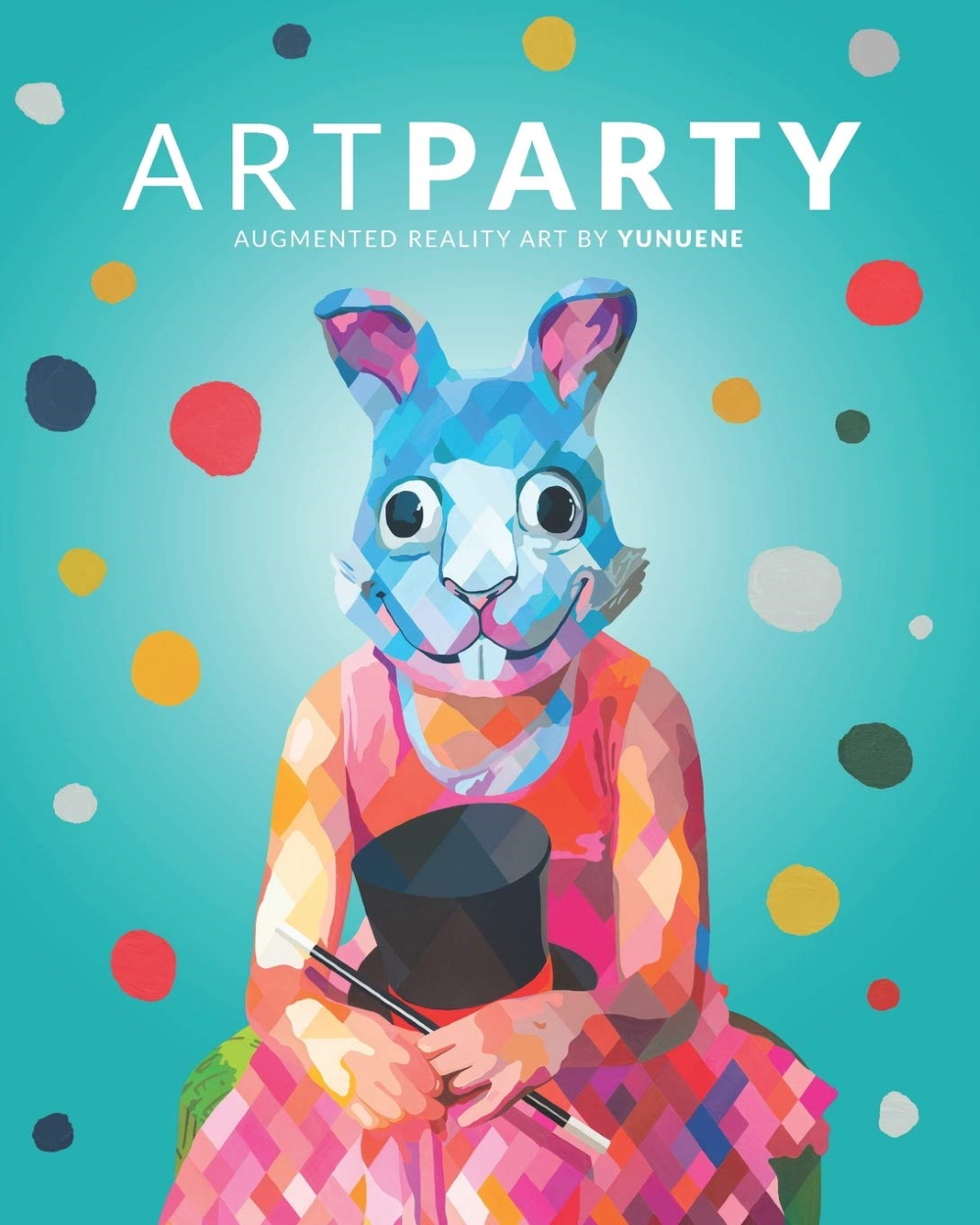 'O. cuniculus. Magic Music Show' on the cover of her book 'ARTPARTY'